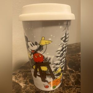 Disney Mickey & Minnie Mouse Christmas travel mug with lid